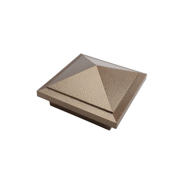 3.625" x 3.625" Haven Style Vinyl Post Cap for Vinyl Fence and Railing (Antique Gold)