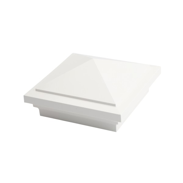 4" X 4" Haven Style Vinyl Post Cap for Vinyl Fence and Railing (White) (simple6)