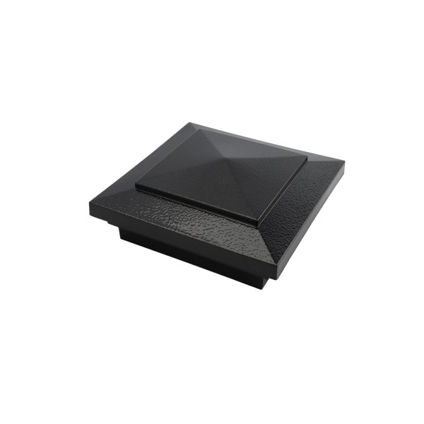 4" X 4" Cape May Style Vinyl Post Cap for Vinyl Fence and Railing (Hammertone Black)