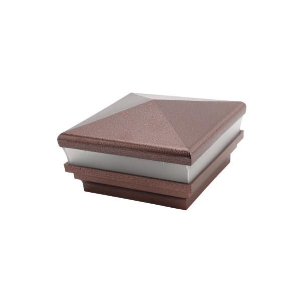 3.625" Sq. Neptune Low Voltage LED Lighted Post Cap - Antique Copper 1484-LED-AC-3K