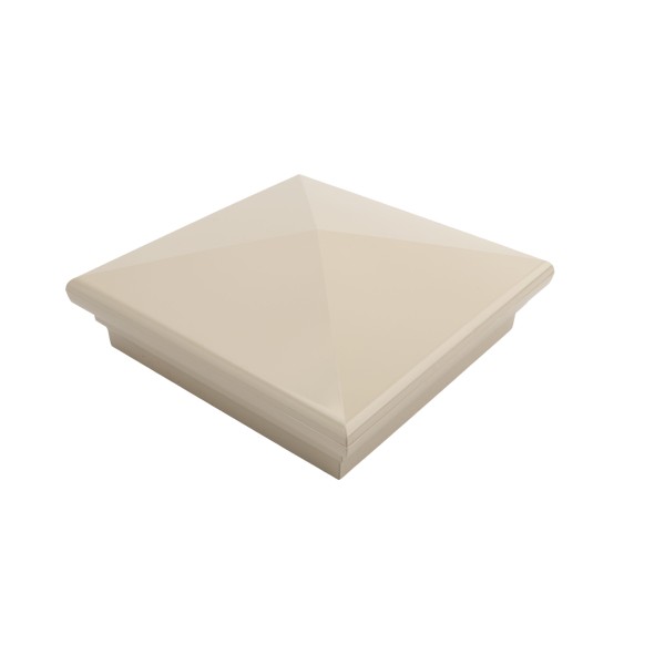 5X5 Neptune Style Vinyl Post Cap for Vinyl Fence and Railing (Almond)