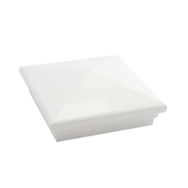 5X5 Neptune Style Vinyl Post Cap for Vinyl Fence and Railing (White) (simple_unboxed)