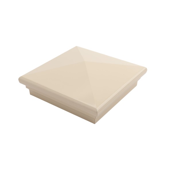 6X6 Neptune Style Vinyl Post Cap for Vinyl Fence and Railing (Beige)