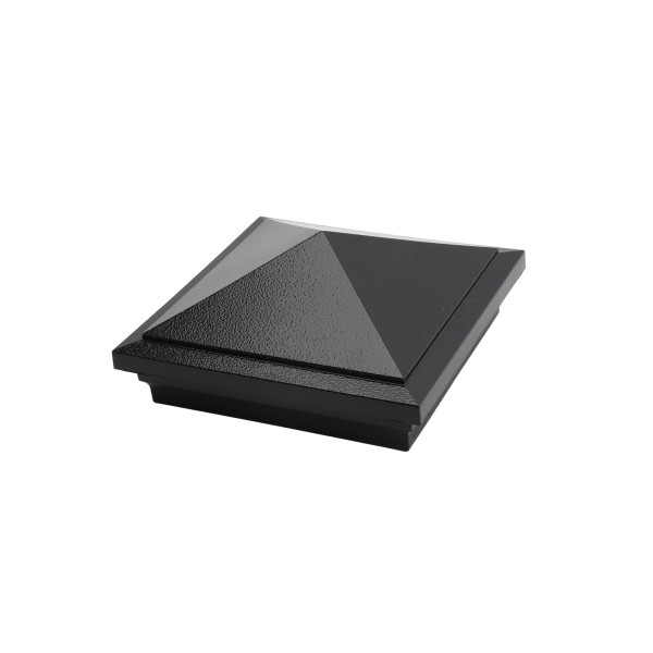 6X6 Haven Style Vinyl Post Cap for Vinyl Fence and Railing (Hammertone Black)