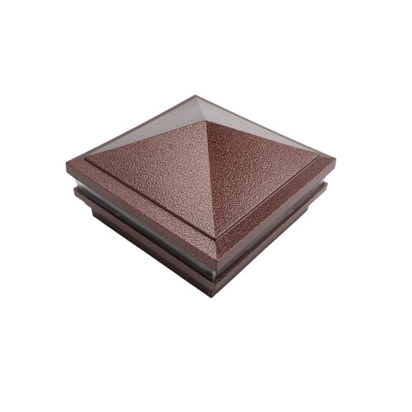 6" Sq. Haven Low Voltage LED Lighted Vinyl Post Cap for Vinyl Fence and Railing (Cool White) Antique Copper