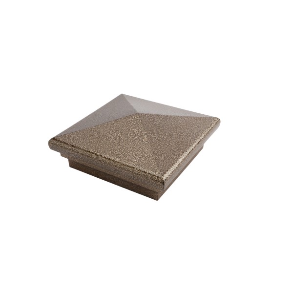 4.5" Sq Neptune Style Vinyl Post Cap for Vinyl Fence and Railing (Antique Gold)