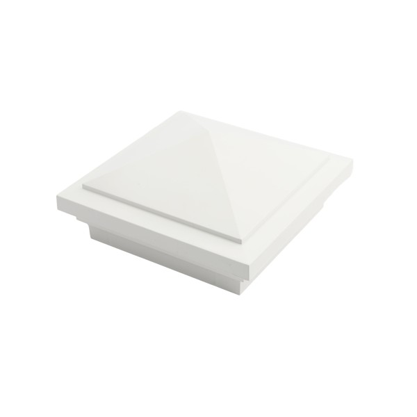 4.5" sq Haven Style Vinyl Post Cap for Vinyl Fence and Railing (White)