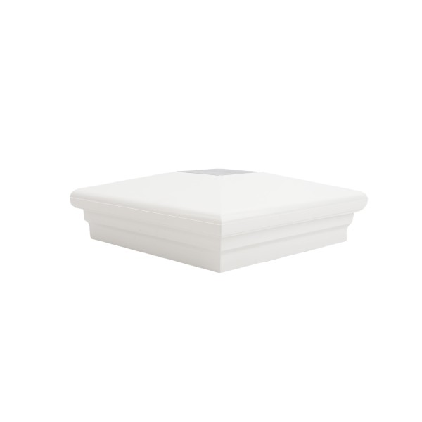 LMT-1642W 5" Sq. Neptune Downward Solar LED Lighted Vinyl Post Cap - White