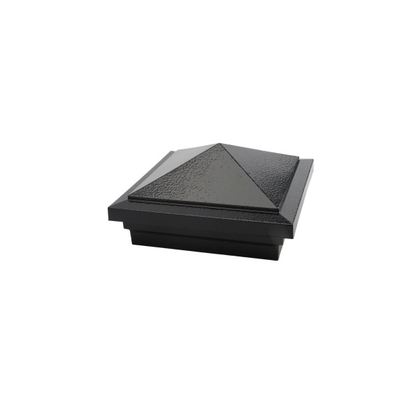 4" Sq. Haven Downward Low Voltage LED Lighted Post Cap - Hammertone Black LMT-1644HB-3K