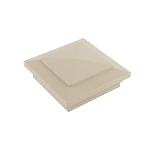 LMT 4" Sq. Cape May Downward Low Voltage LED Lighted Vinyl Post Cap - Khaki LMT-1645KK-5K