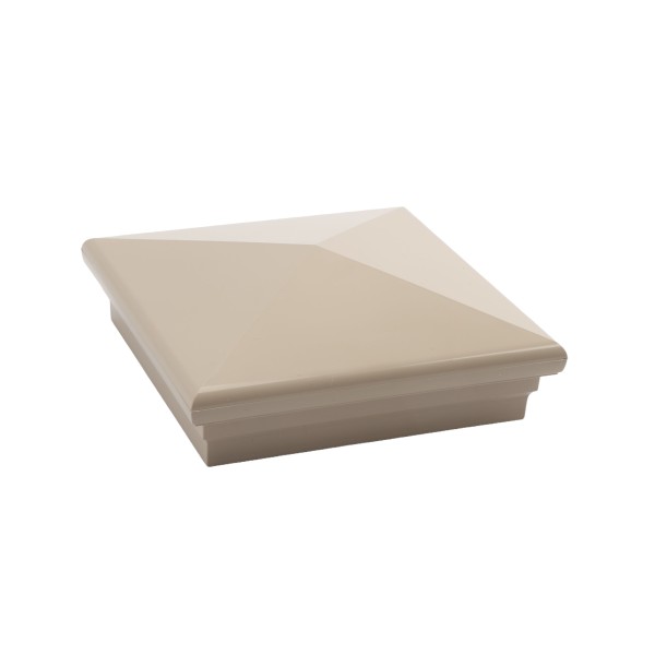 5" Sq. Neptune Downward Low Voltage LED Lighted Post Cap for Vinyl Fence and Railing (Cool White) Khaki 
