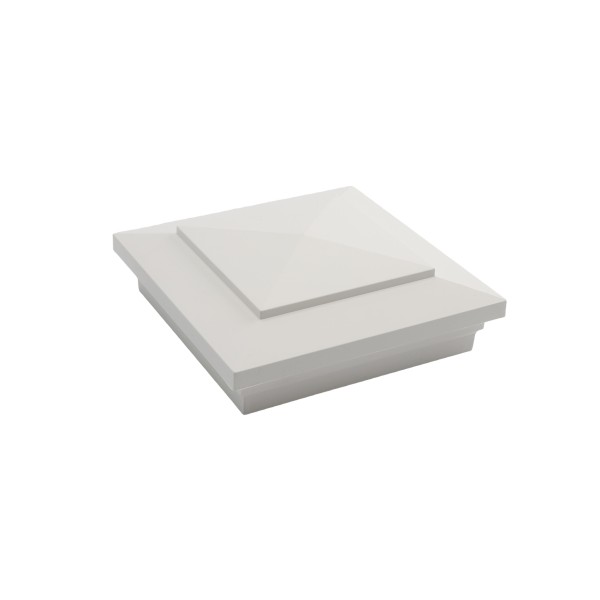 5" Sq. Cape May Downward Low Voltage LED Lighted Vinyl Post Cap for Vinyl Fence and Railing (Warm White)