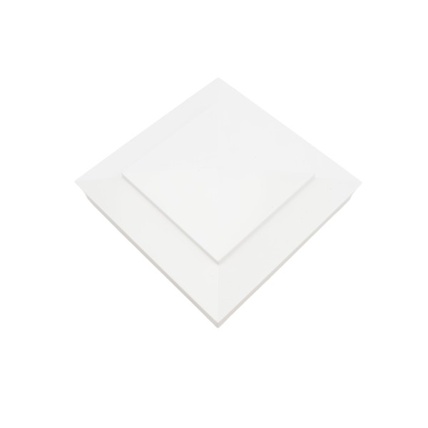 LMT 5" Sq. Cape May Downward Low Voltage LED Lighted Vinyl Post Cap - White LMT-1647W-3K