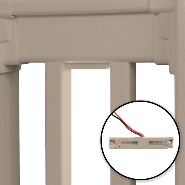 5K Low Voltage Under Rail LED Light 3" for Vinyl Fence and Railing (Cool White) Khaki (Default)