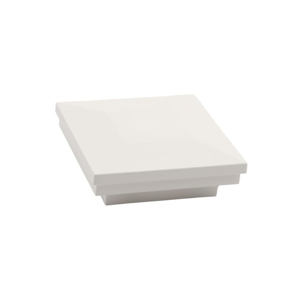 LMT 2.5" Sq. Ornamental Downward Low Voltage Light Post Cap (Textured White)