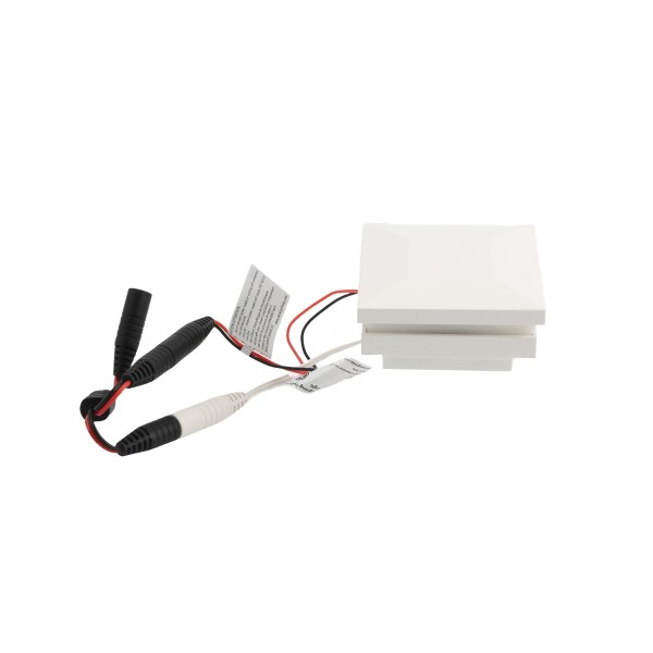 2" Sq. Ornamental Low Voltage LED Lighted Combo Vinyl Post Cap for Vinyl Fence and Railing (Cool White) White