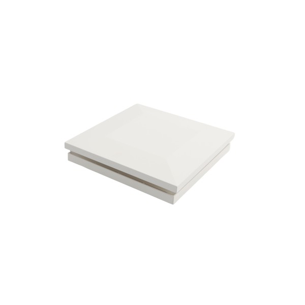 4 1/4" Sq. Ornamental Low Voltage LED Lighted Vinyl Post Cap For AZEK/TimberTech