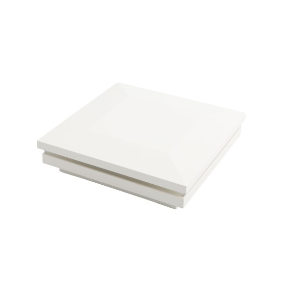 4 1/2" Sq. Ornamental Low Voltage LED Lighted Combo Post Cap - 1797W-5K - White