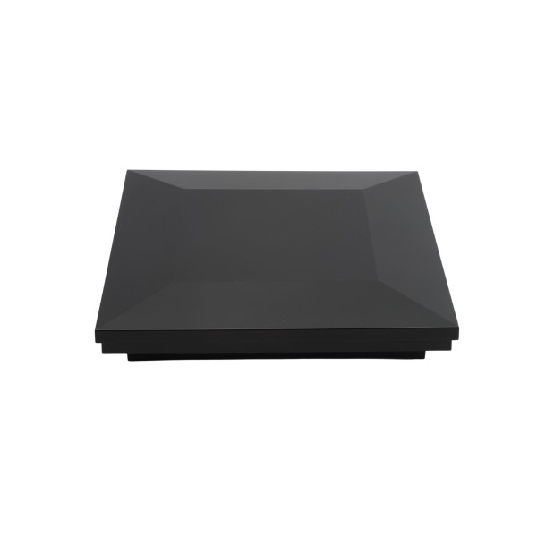 5 1/2" Sq. Ornamental Downward Low Voltage LED Lighted Vinyl Post Cap For AZEK/TimberTech Post Sleeves (Low Gloss Black)