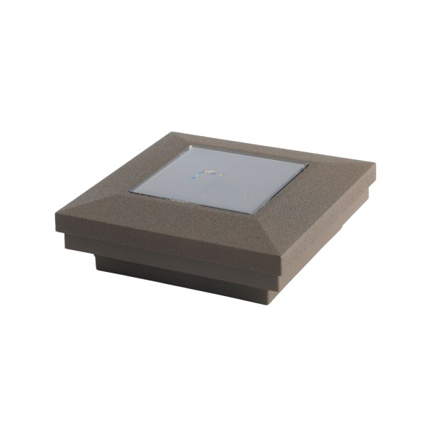 3" x 3" Ornamental Downward Solar Light Post Cap - Textured Bronze