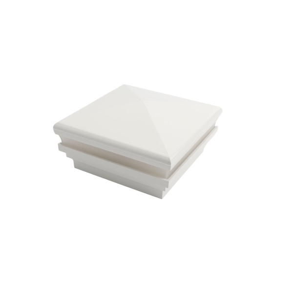 LMT 4" Sq. Neptune Halo Low Voltage LED Lighted Vinyl Post Cap - White 1833-LED-W-5K