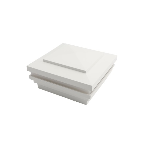 4.5" Sq. Cape May Halo Low Voltage LED Lighted Post Cap - White LMT-1840-LED-W-5K