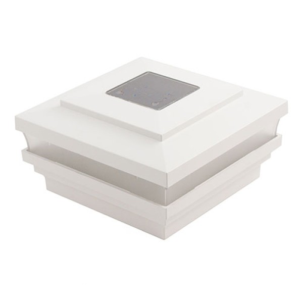 Cape May Halo Solar Lighted Post Cap (White Shown)