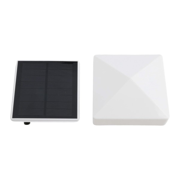 LMT 5" Sq. Solar Horse Post Cap with Accessory Connection - White