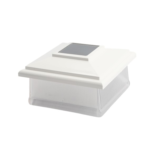 LMT 5" Sq. Classic Solar Light Post Cap (White) (Default)