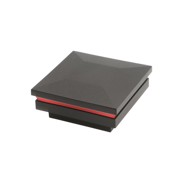 3" Sq. Ornamental Low Voltage Post Cap with RGB Lighting & 2 Way Splitter | Textured Black