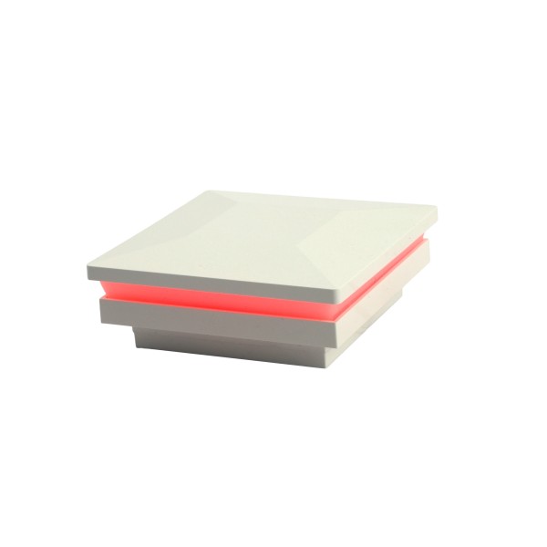 3" Sq. Ornamental Low Voltage Post Cap with RGB Lighting & 2 Way Splitter | Textured White