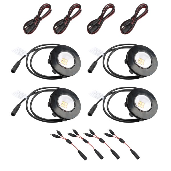 ZipUp 4-Piece 1-Watt Ceiling & Under Deck Lights (5000K Cool White) - Black