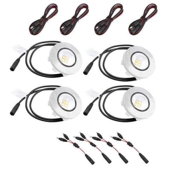 ZipUp 4-Piece 1-Watt Ceiling & Under Deck Lights (3000K Warm White) - White
