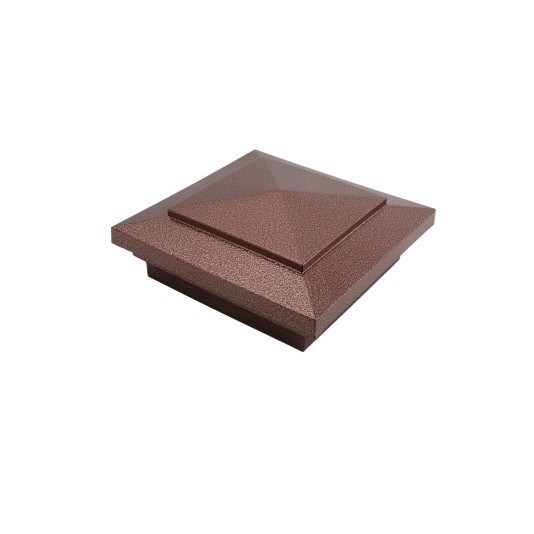 3.625" Cape May Style Vinyl Post Cap for Vinyl Fence and Railing (Antique Copper)