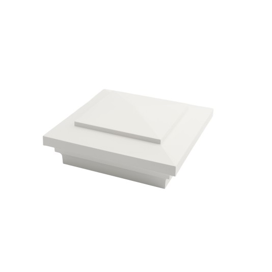 4" X 4" Cape May Style Vinyl Post Cap for Vinyl Fence and Railing (White)