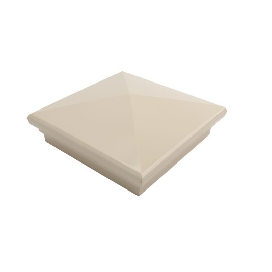 5X5 Neptune Style Vinyl Post Cap for Vinyl Fence and Railing (Almond)
