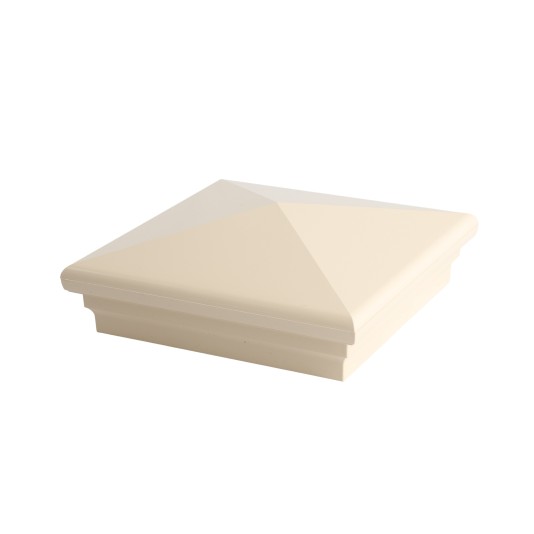 5X5 Neptune Style Vinyl Post Cap for Vinyl Fence and Railing (Beige) (simple6)