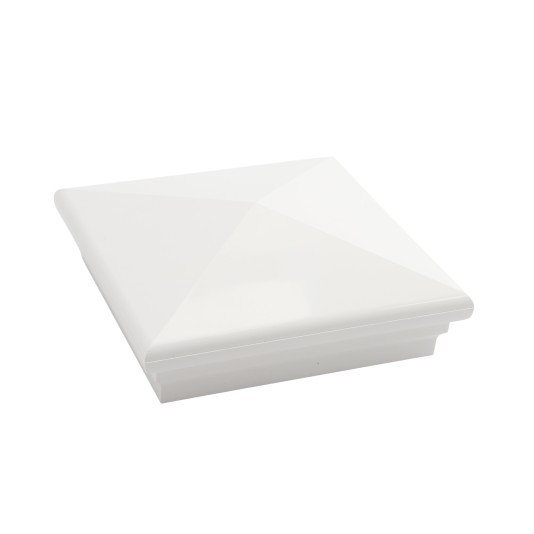 5X5 Neptune Style Vinyl Post Cap for Vinyl Fence and Railing (White) (simple_unboxed)