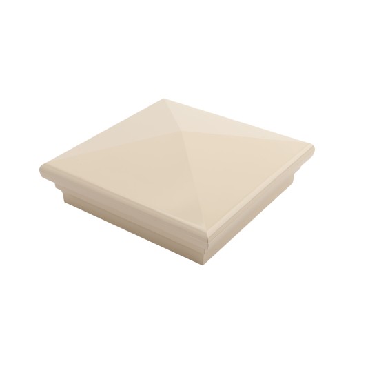 6X6 Neptune Style Vinyl Post Cap for Vinyl Fence and Railing (Beige)