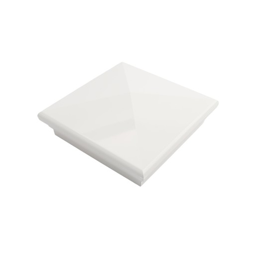 6X6 Neptune Style Vinyl Post Cap for Vinyl Fence and Railing (White)