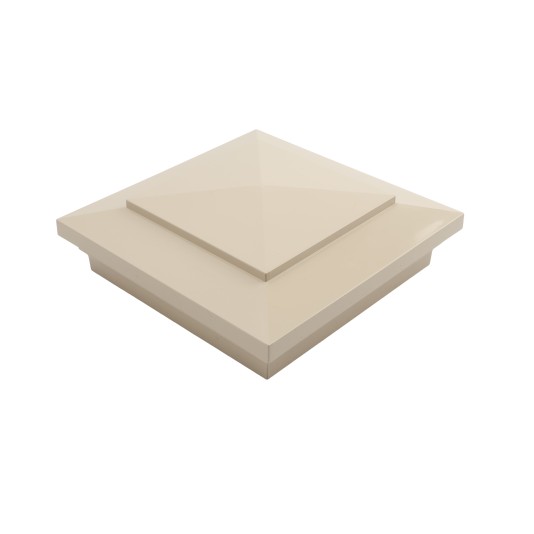 5X5 Cape May Style Vinyl Post Cap for Vinyl Fence and Railing (Almond)