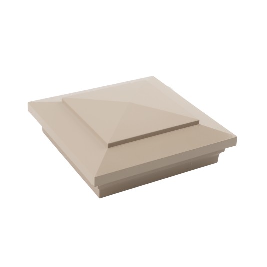 6X6 Cape May Style Vinyl Post Cap for Vinyl Fence and Railing (Khaki)