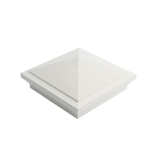 6X6 Haven Style Vinyl Post Cap for Vinyl Fence and Railing (White)