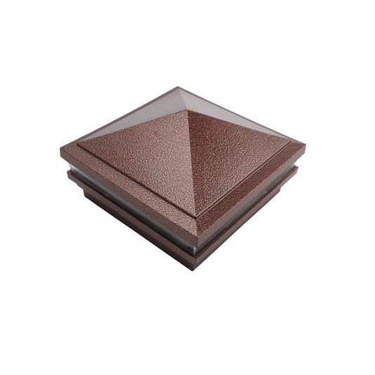 6" Sq. Haven Low Voltage LED Lighted Vinyl Post Cap for Vinyl Fence and Railing (Cool White) Antique Copper