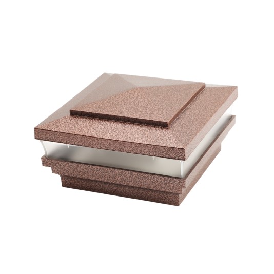 4.5" Sq Cape May Low Voltage Lighted Post Cap - Antique Copper