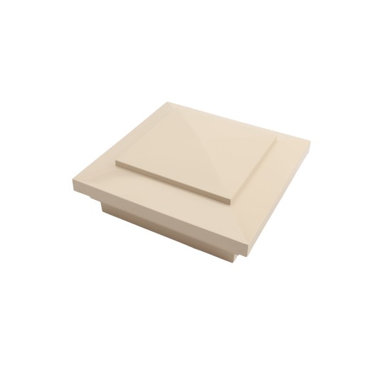 4.5" Sq. Cape May Style Vinyl Post Cap for Vinyl Fence and Railing (Beige)