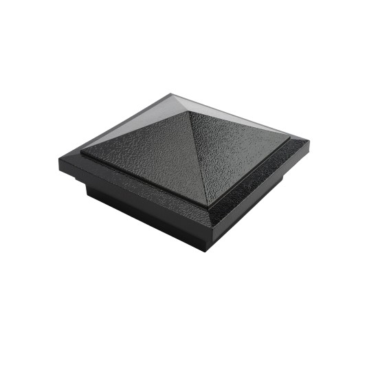 4.5" sq Haven Style Vinyl Post Cap for Vinyl Fence and Railing (Hammertone Black)