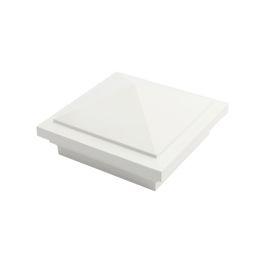 4.5" sq Haven Style Vinyl Post Cap for Vinyl Fence and Railing (White)