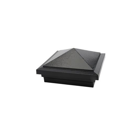 4" Sq. Haven Downward Low Voltage LED Lighted Post Cap - Hammertone Black LMT-1644HB-3K