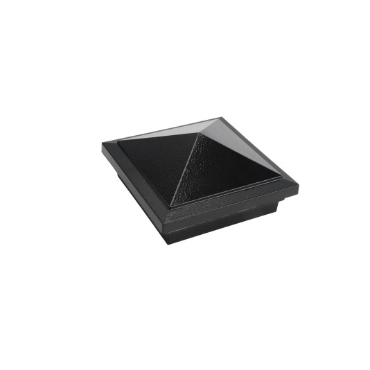 4" Sq. Haven Downward Low Voltage LED Lighted Post Cap - Hammertone Black LMT-1644HB-5K